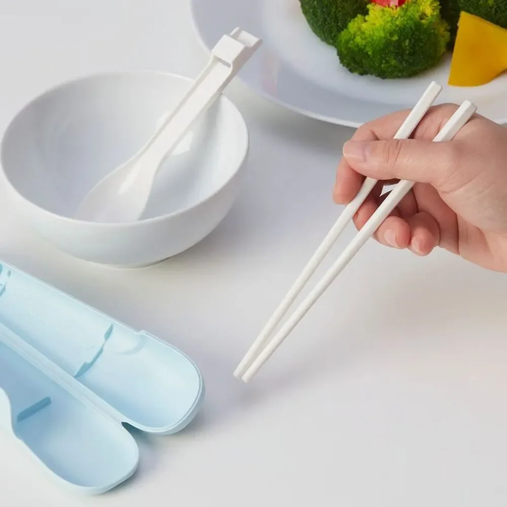 IKEA MIDDAGSGÄST Chopsticks & Spoon Set With Case, Blue